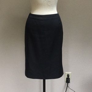 Black silk cotton blend classic pencil skirt